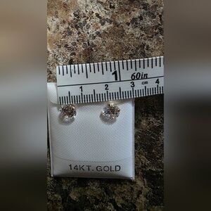 14K Gold Sparkling Stud Earrings